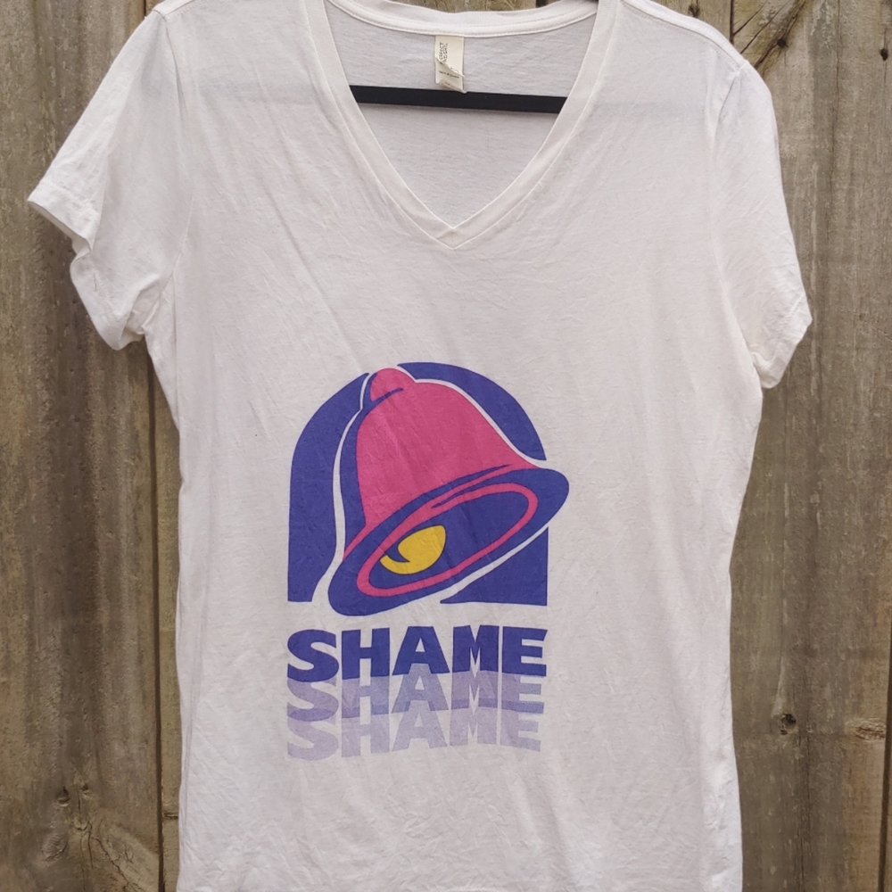 Funny V-Neck Shortsleeved Tee Shirt - Picture 5 of 8